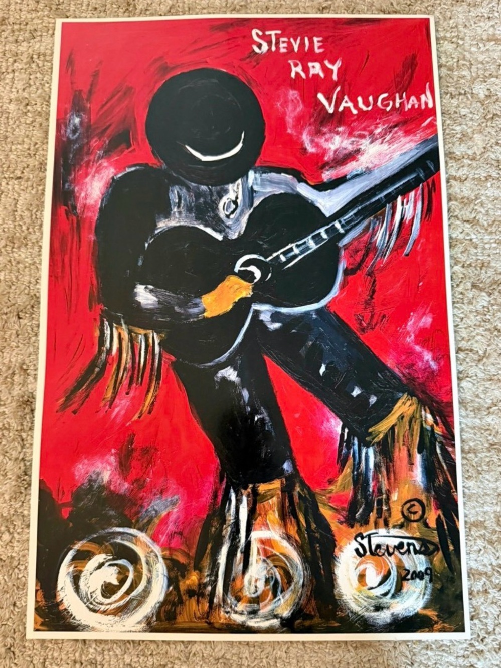 STEVIE RAY VAUGHAN ORIGINAL OFFICIAL 
LITHO  ART 2009 MINT!!